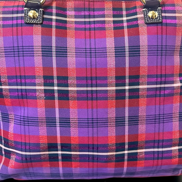 Coach PoppyTartan Glam Glitter Tote 15886 New - Picture 12 of 16